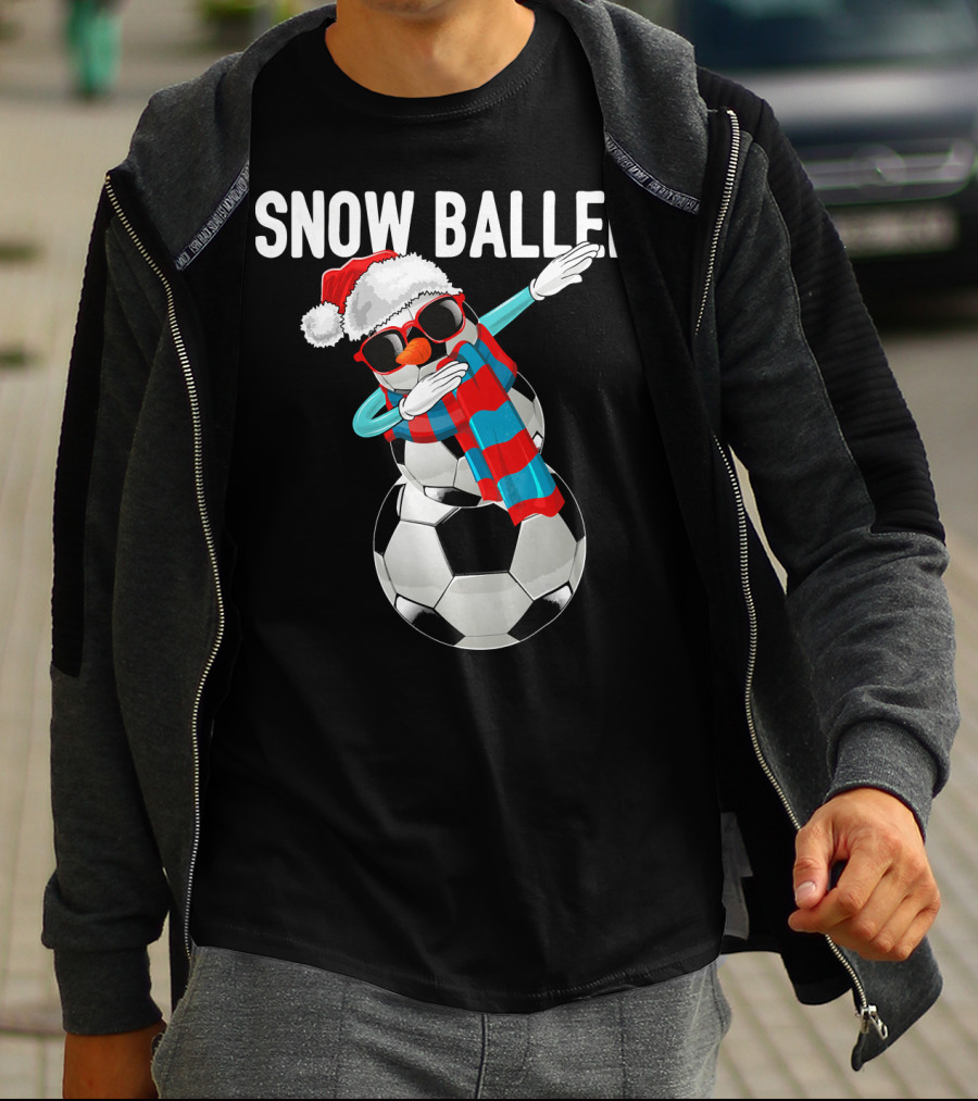 Snow Baller Dabbing Soccer Christmas Sno T-Shirt