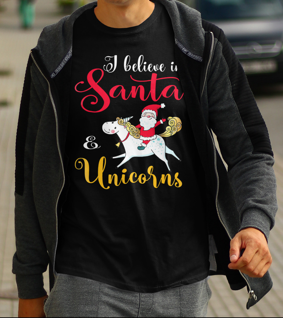 I Believe In Santa And Unicorns T-Shirt