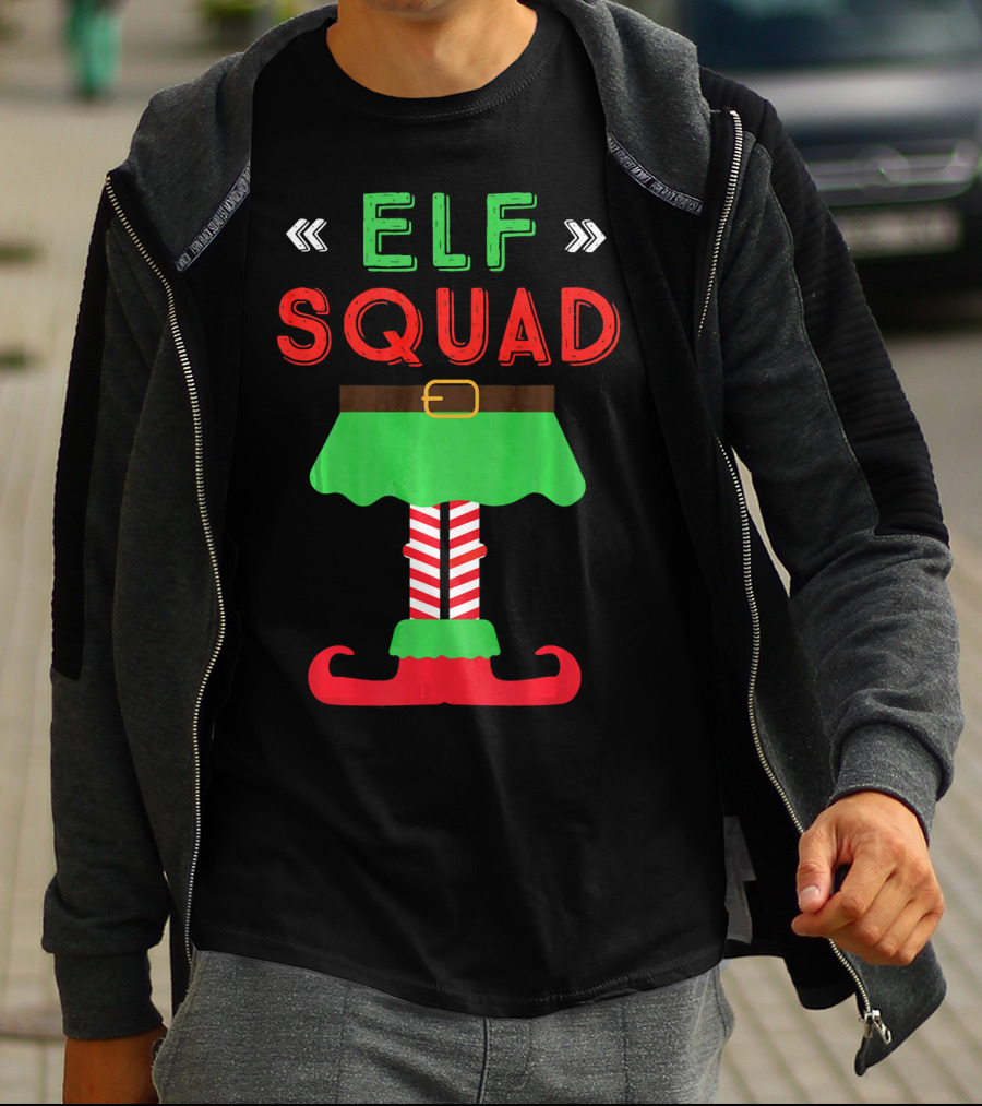 Elf Squad Christmas Holiday Funny Festive T-Shirt