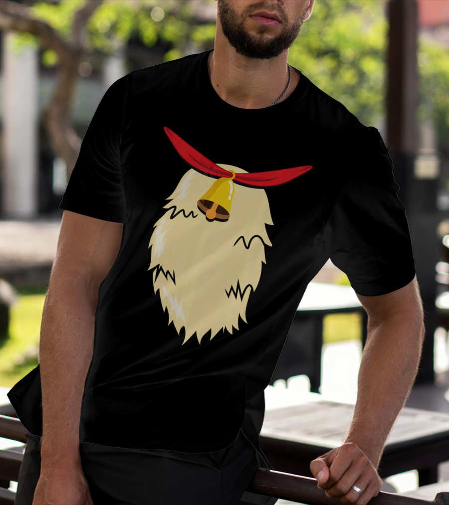 Christmas Reindeer Bell Santa Beard Costume T-Shirt