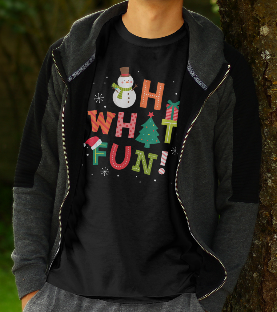 Oh What Fun Snowman Christmas Tree Gift T-Shirt