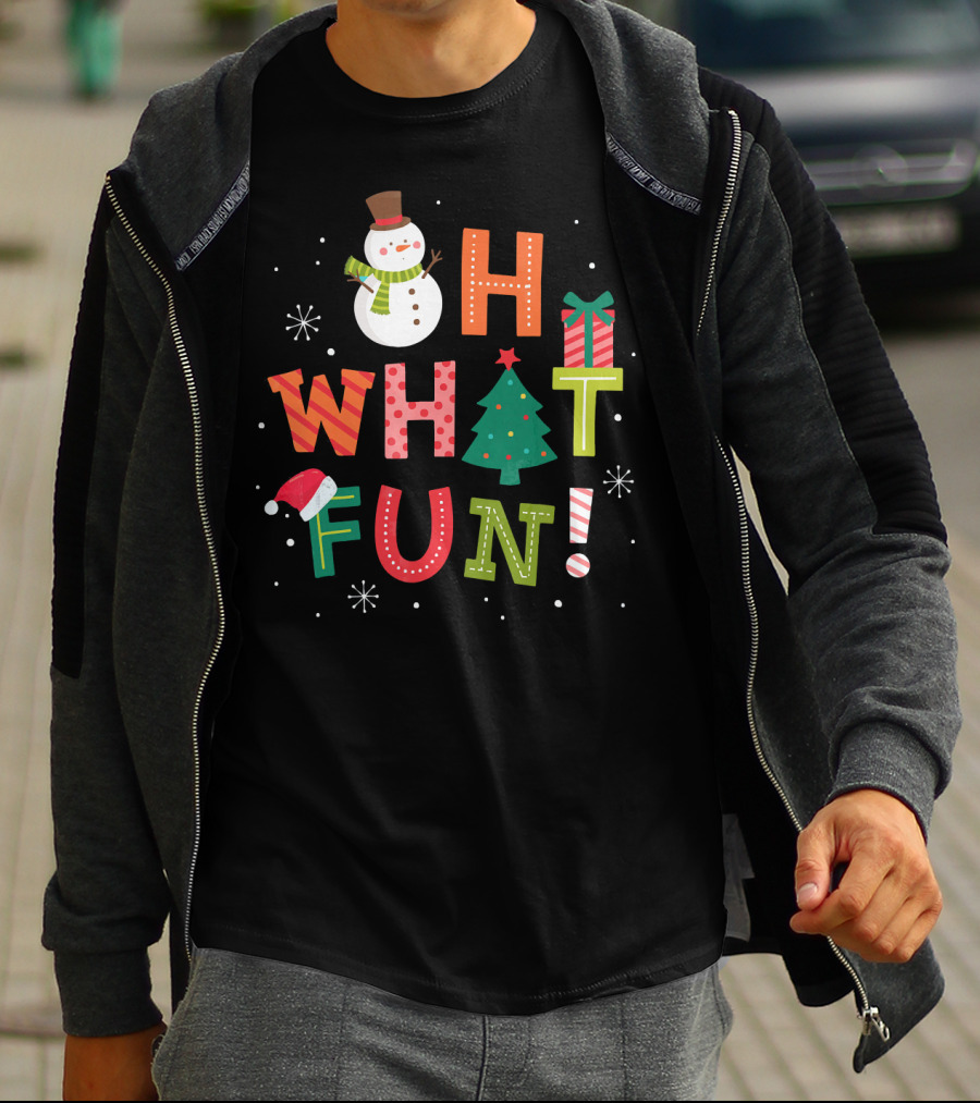 Oh What Fun Snowman Christmas Tree Gift T-Shirt