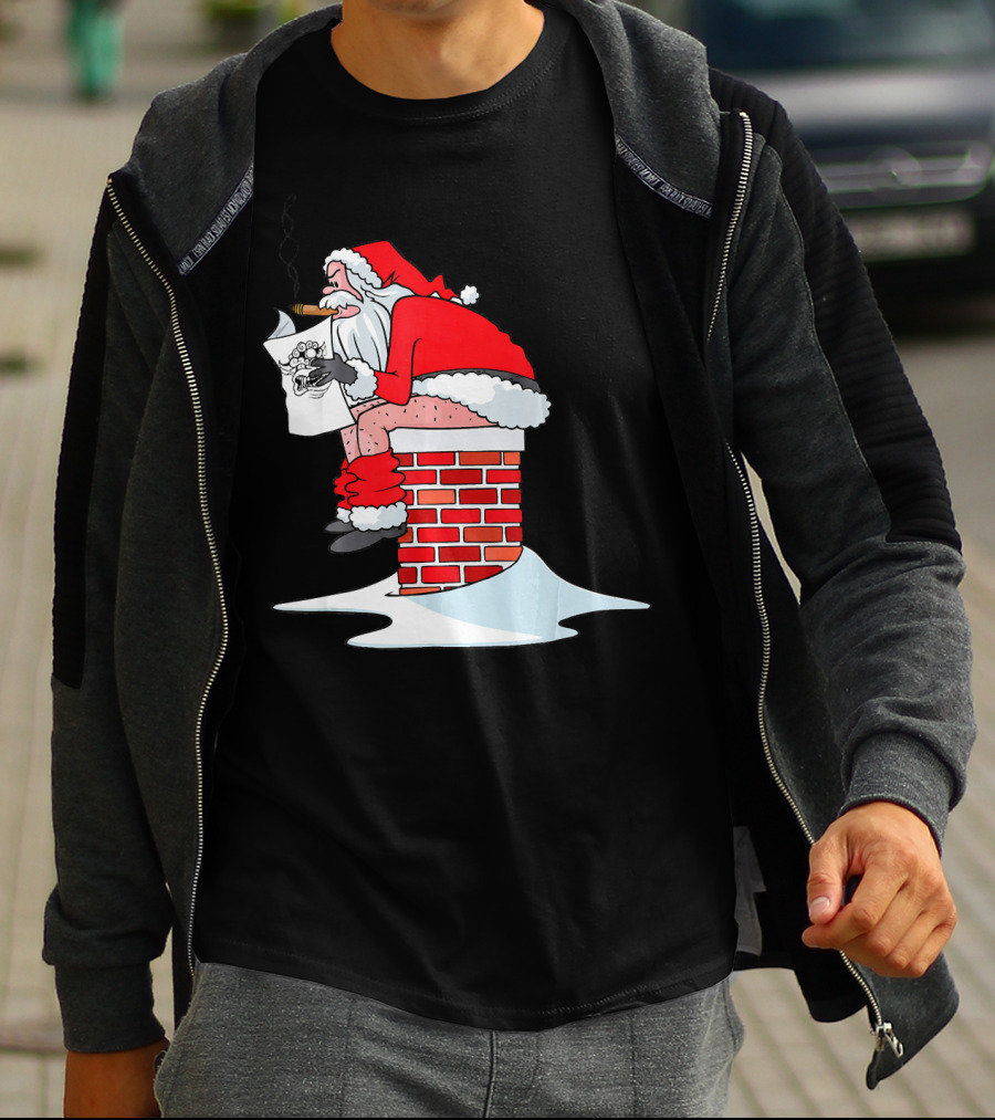 Merry Christmas Santa Claus Chimney Humor T-Shirt