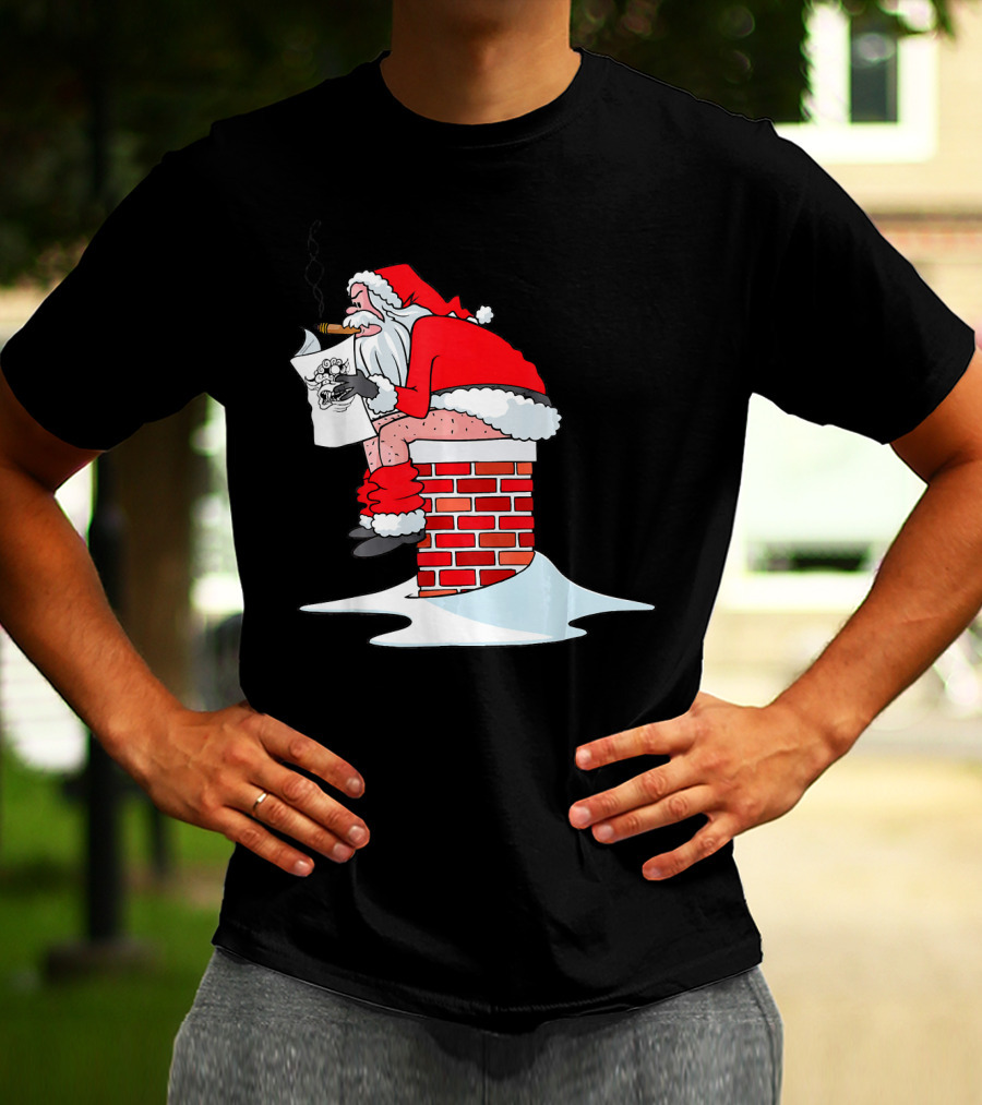 Merry Christmas Santa Claus Chimney Humor T-Shirt