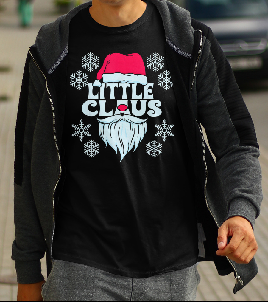 Little Claus Santa Snowflakes Hat Beard T-Shirt