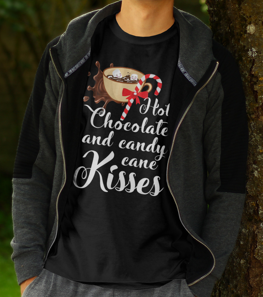 Hot Chocolate And Candy Cane Kisses Cup With Marshmallows T-Shirt