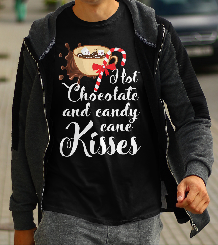 Hot Chocolate And Candy Cane Kisses Cup With Marshmallows T-Shirt