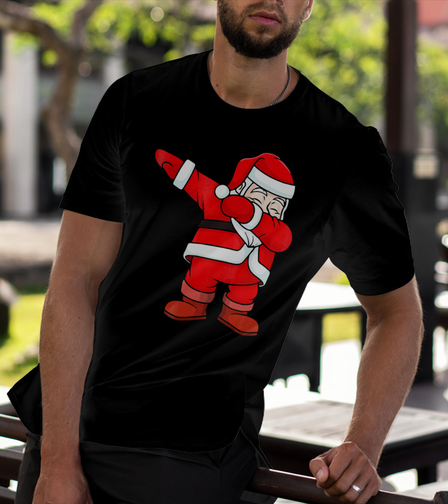 Dabbing Santa Claus Christmas Dance Pose Holiday Fun T-Shirt
