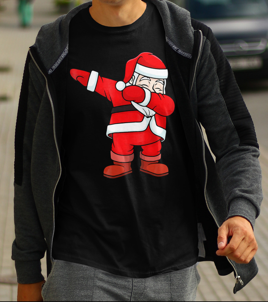 Dabbing Santa Claus Christmas Dance Pose Holiday Fun T-Shirt