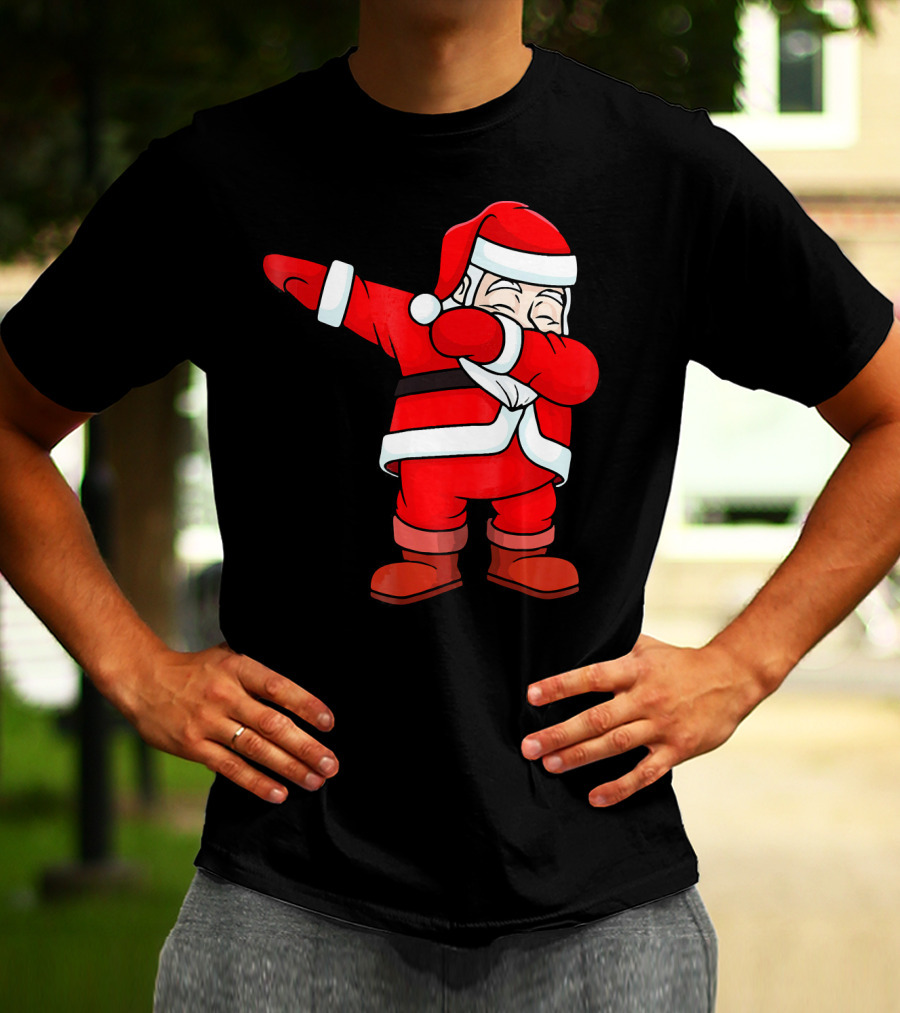 Dabbing Santa Claus Christmas Dance Pose Holiday Fun T-Shirt