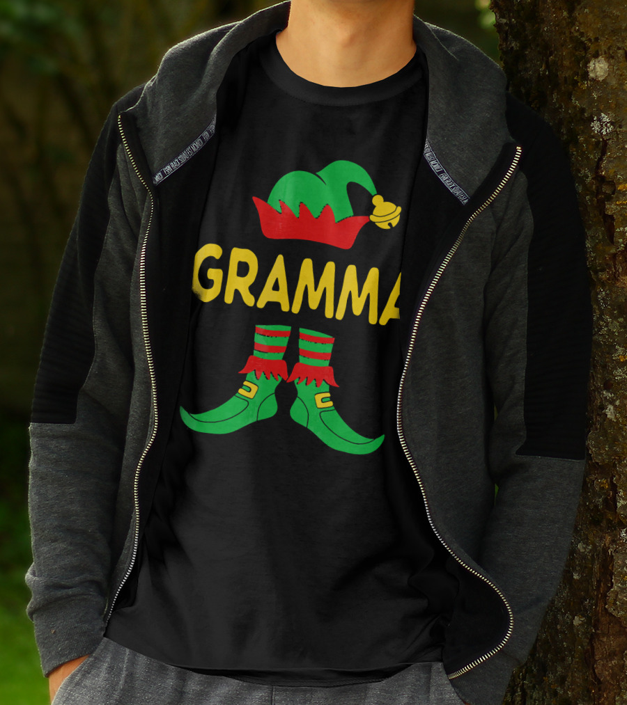 Gramma Elf Christmas Family Matching Outfit Holiday T-Shirt