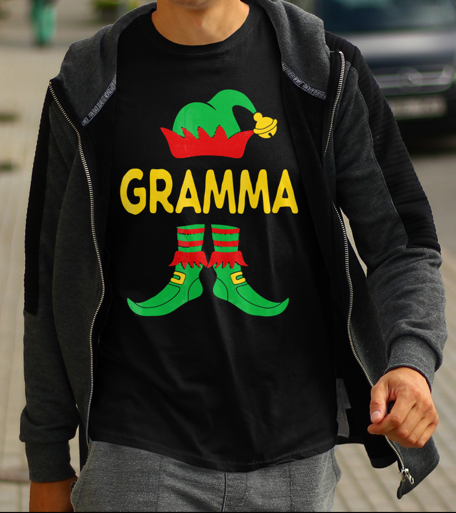 Gramma Elf Christmas Family Matching Outfit Holiday T-Shirt
