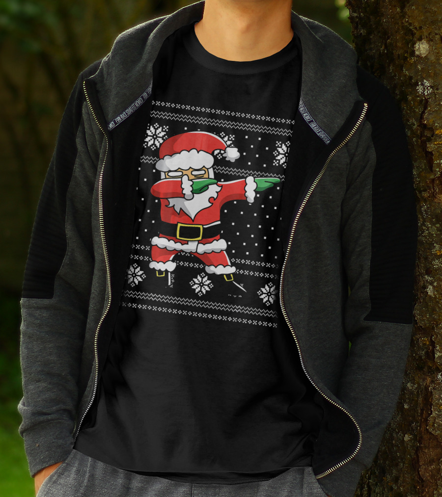 Festive Dabbing Santa Ugly Christmas T-Shirt