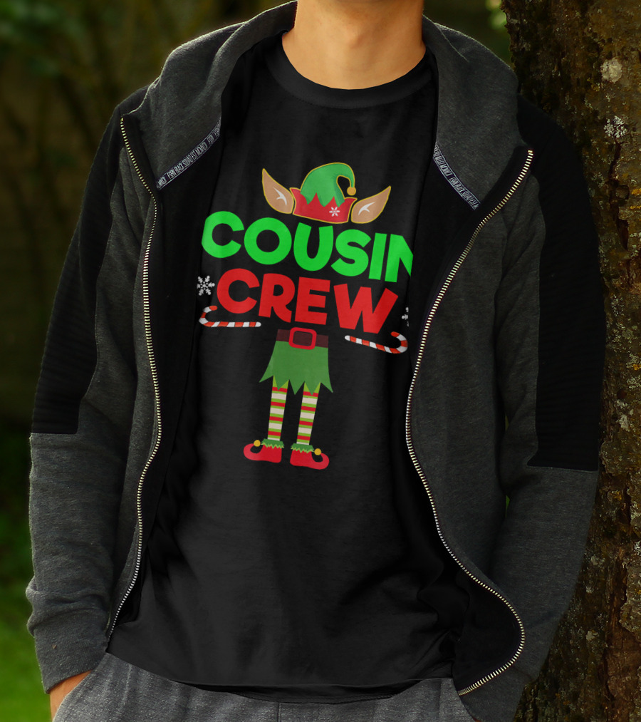 Cousin Crew Elf Outfit Christmas Family Matching T-Shirt