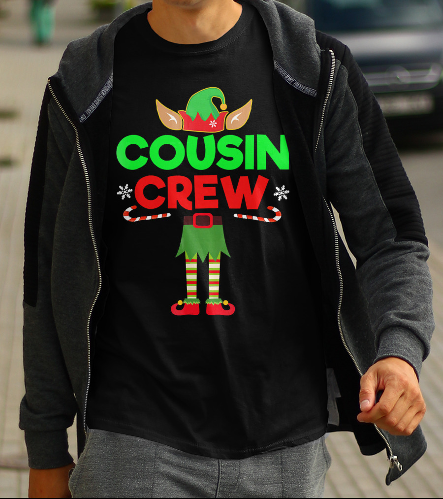 Cousin Crew Elf Outfit Christmas Family Matching T-Shirt