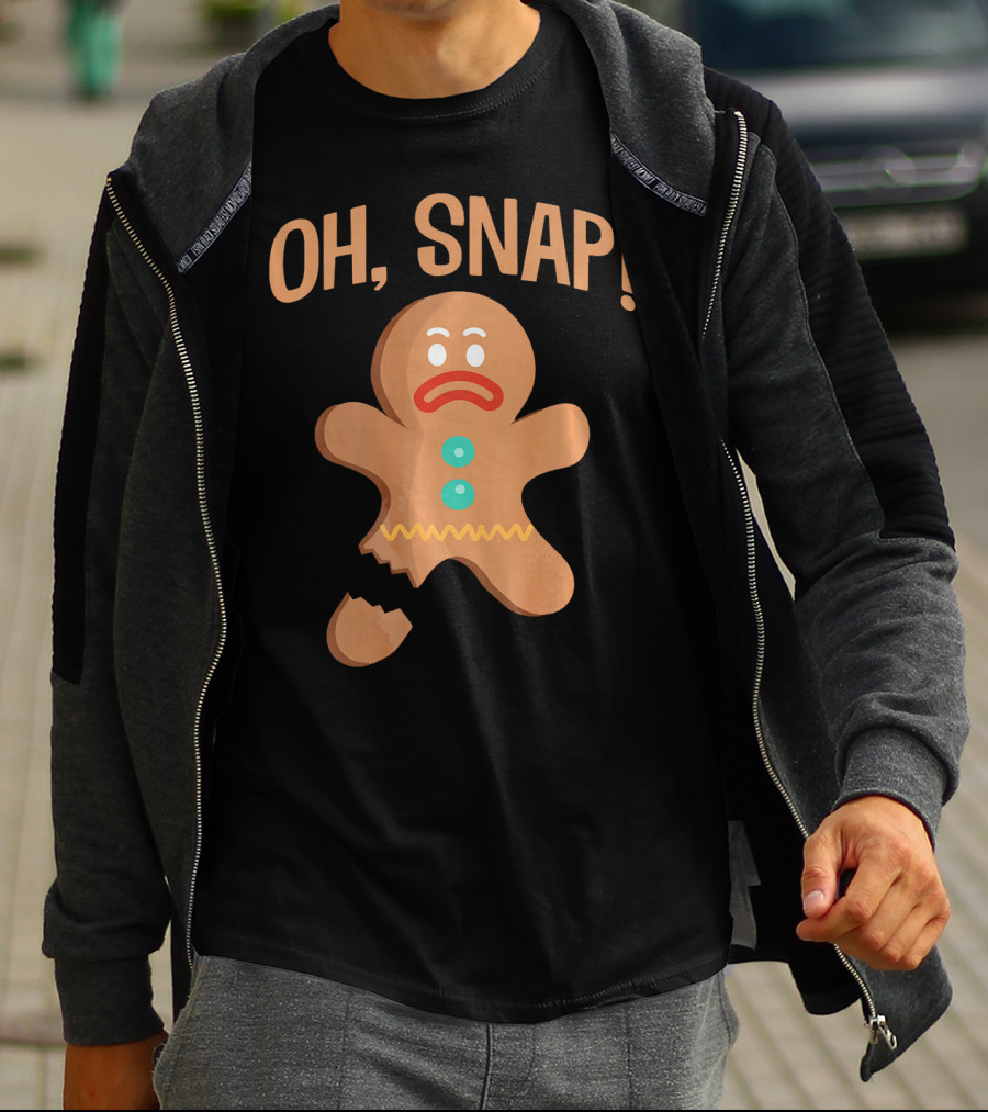 Oh Snap Gingerbread Cookie Broken Funny Holiday T-Shirt