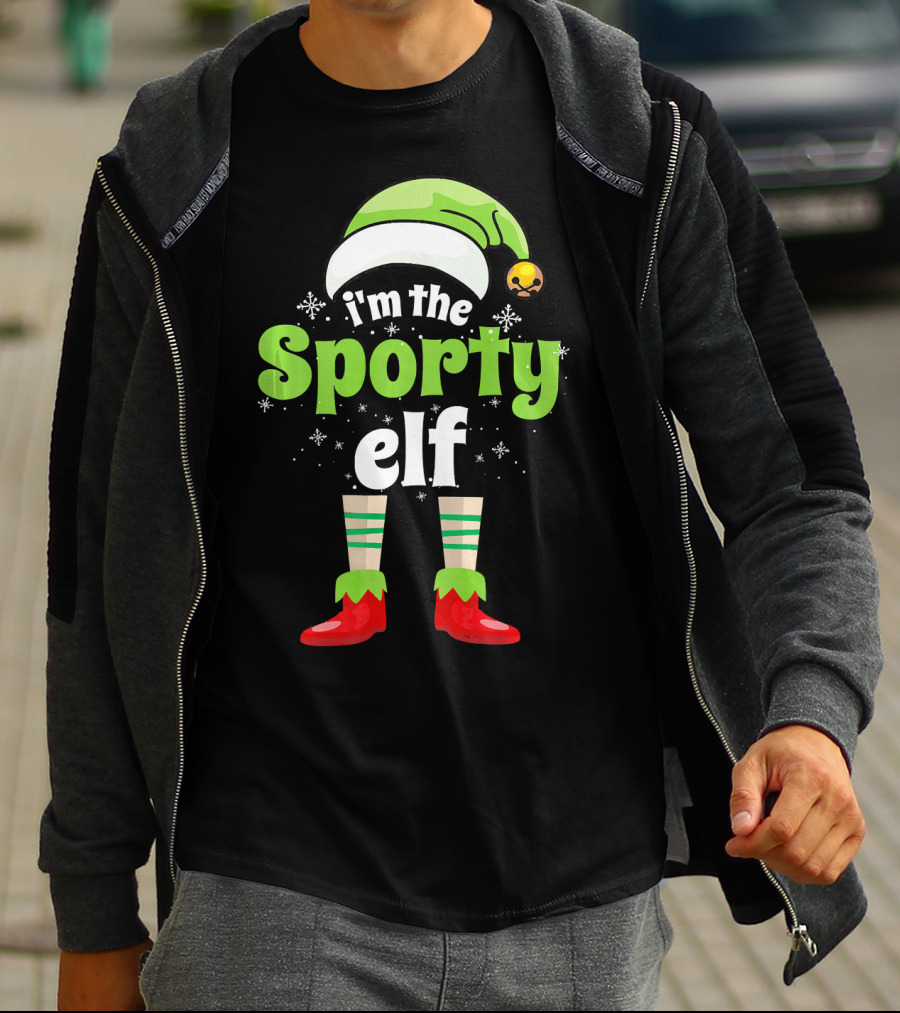 I'm The Sporty Elf Funny Family Holiday T-Shirt