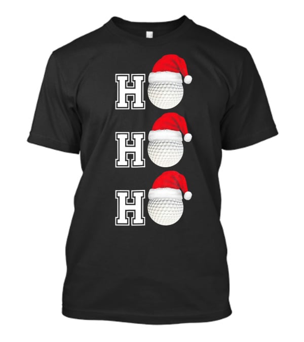 Ho Ho Ho Golf Ball Santa Hat Christmas T-Shirt
