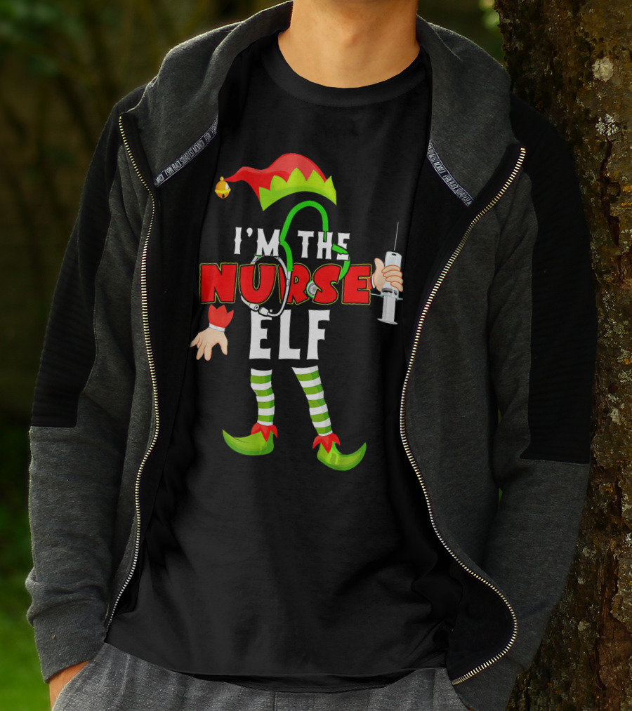I'm The Nurse Elf RN Syringe Stethoscope Christmas Costume T-Shirt
