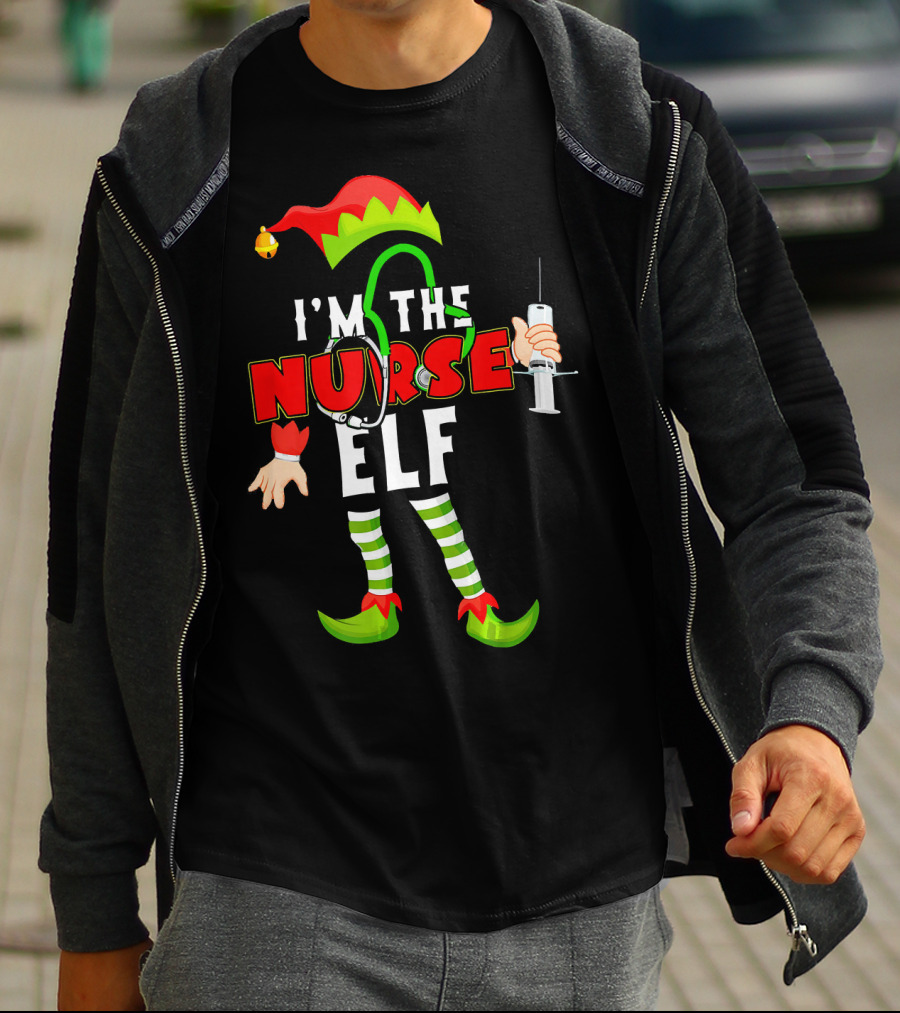 I'm The Nurse Elf RN Syringe Stethoscope Christmas Costume T-Shirt