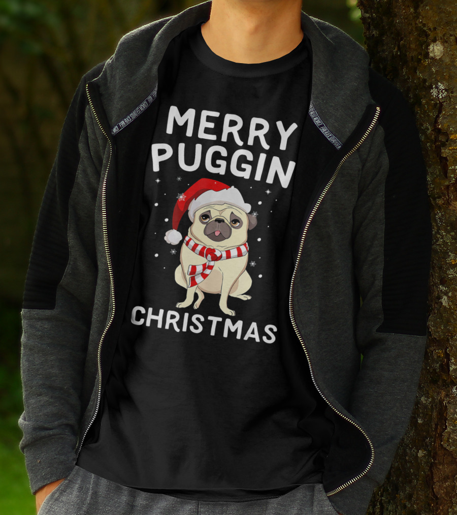 Merry Puggin' Christmas Santa Pug Holiday T-Shirt