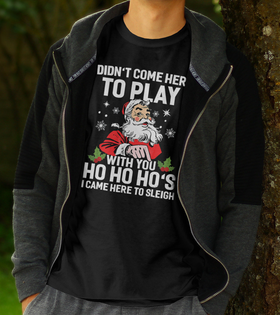 I Didn't Come Here To Play With You Ho Ho Ho's I Came Here To Sleigh Santa Holiday T-Shirt