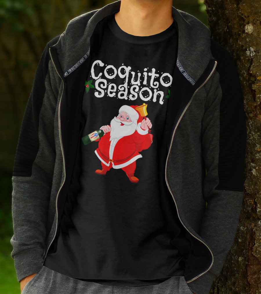 Coquito Season Funny Santa Claus Christmas Puerto Rican T-Shirt