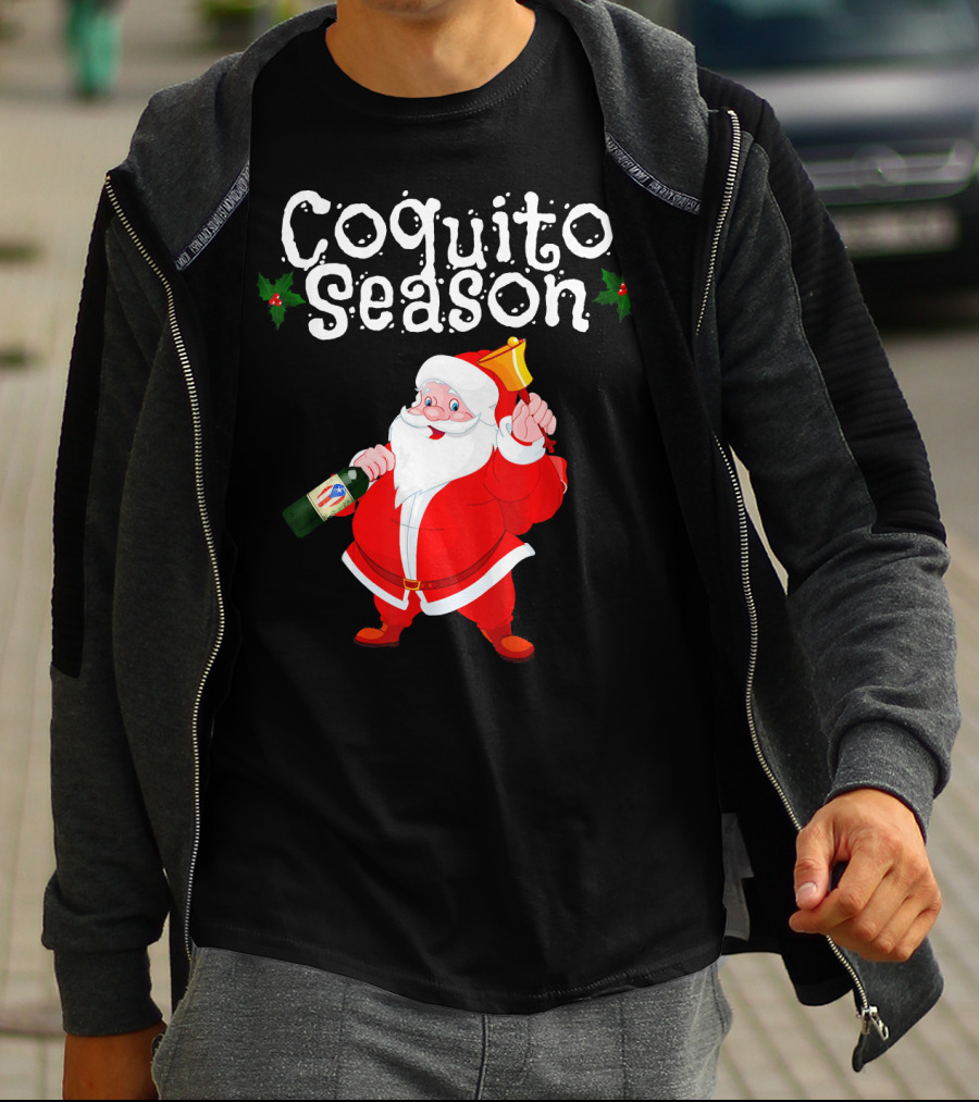 Coquito Season Funny Santa Claus Christmas Puerto Rican T-Shirt