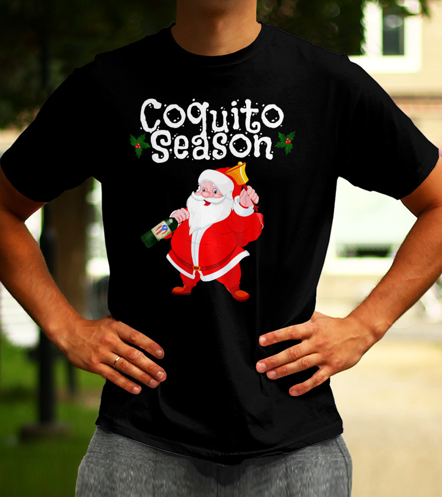Coquito Season Funny Santa Claus Christmas Puerto Rican T-Shirt