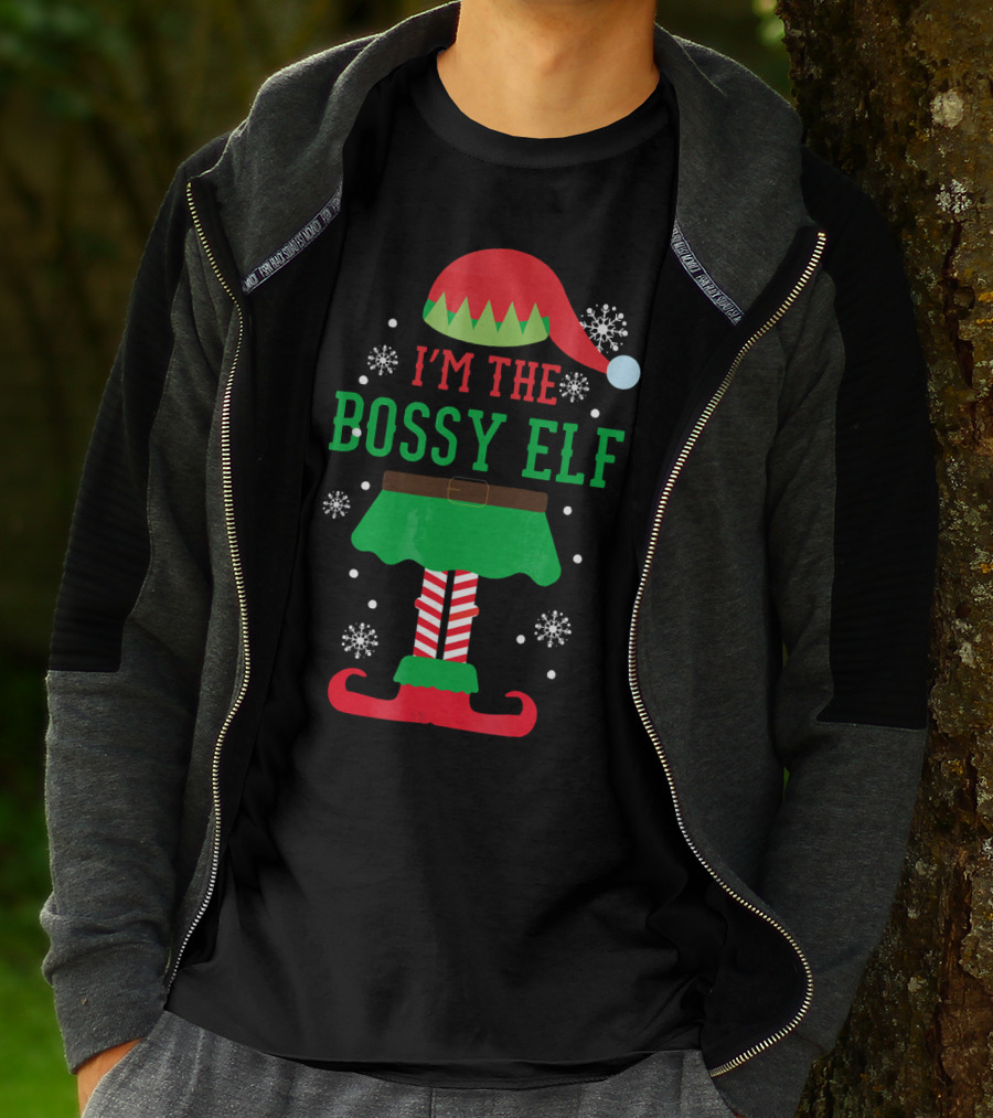 I'm The Bossy Elf Christmas Snowflake T-Shirt