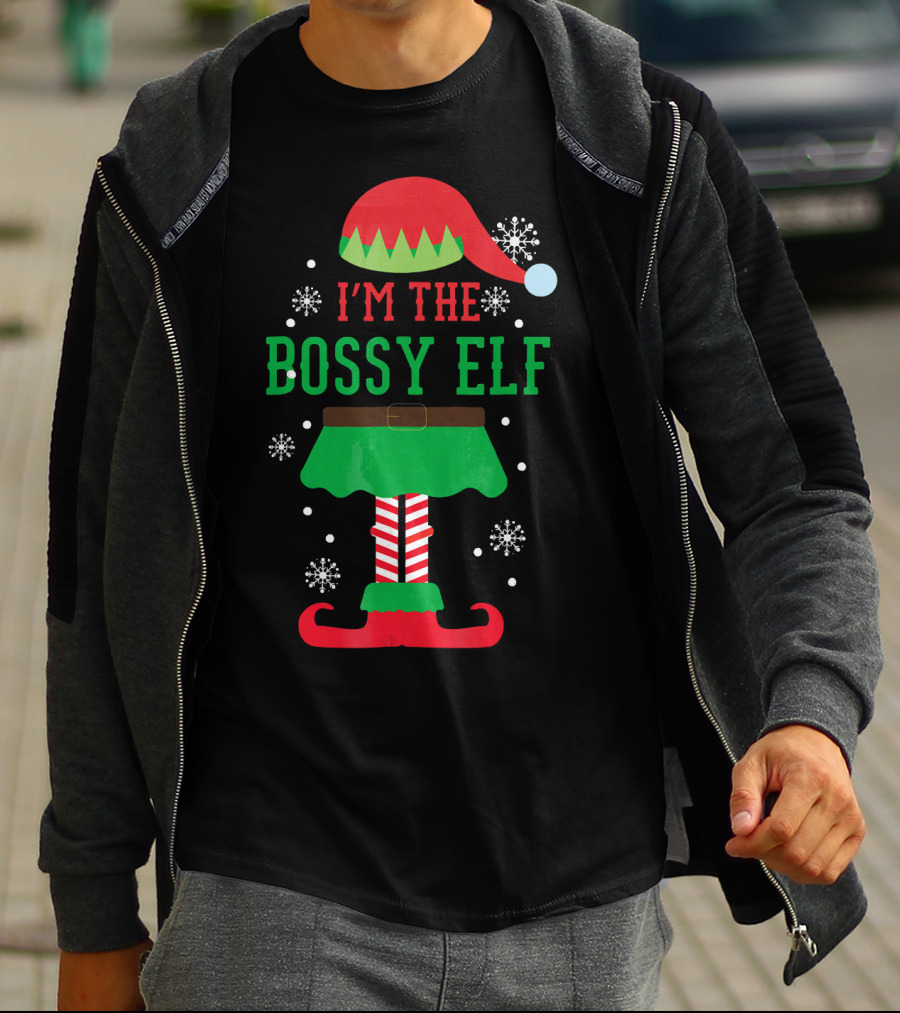 I'm The Bossy Elf Christmas Snowflake T-Shirt