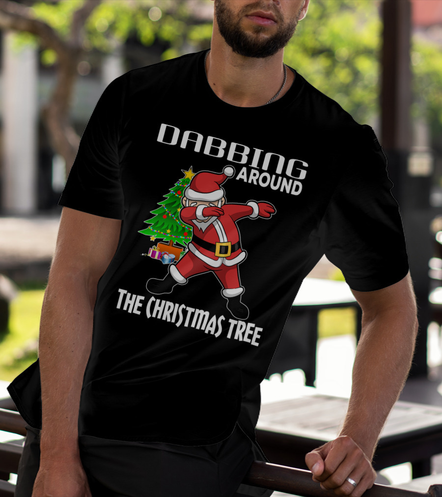 Dabbing Around The Christmas Tree Santa Claus With Presents T-Shirt