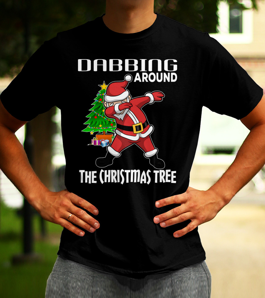 Dabbing Around The Christmas Tree Santa Claus With Presents T-Shirt