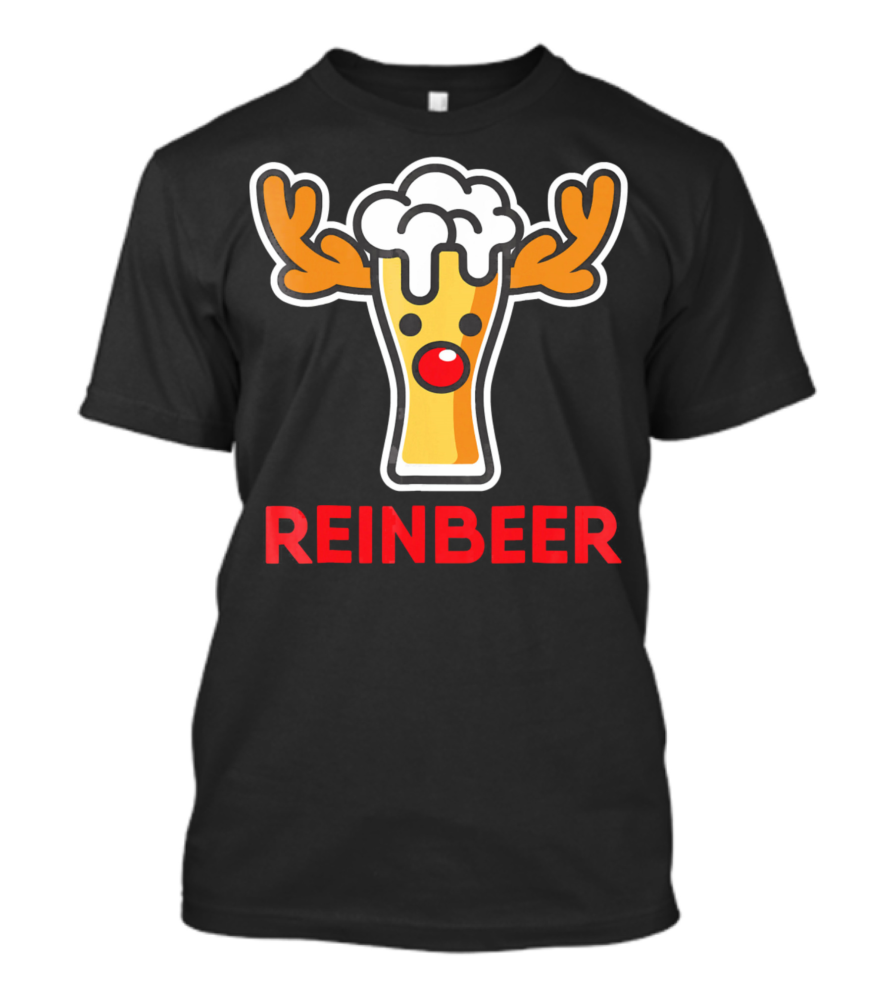 Rein Beer Reindeer With Antlers And Foamy Beer Head T-Shirt