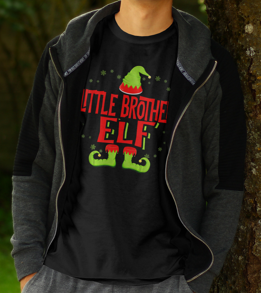 Little Brother Elf Matching Family Christmas T-Shirt