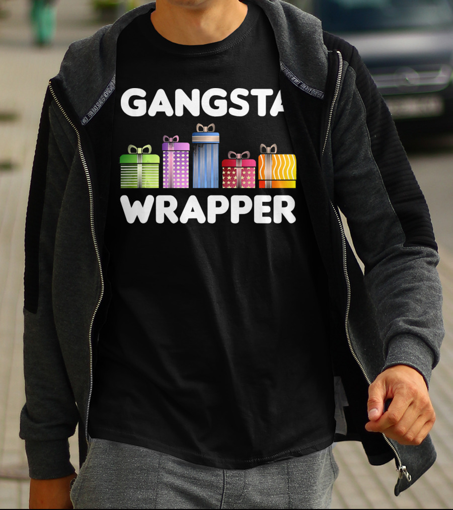 Gangsta Wrapper Funny Christmas Cool Xmas Pun T-Shirt