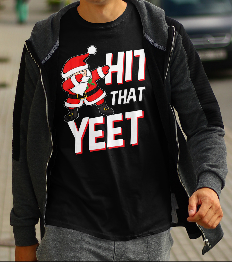 Hit That Yeet Dabbing Santa Christmas T-Shirt