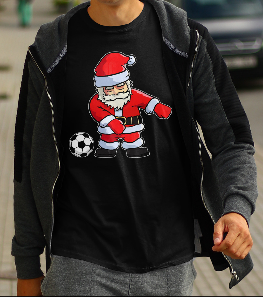 Santa Claus Dancing With Soccer Ball T-Shirt