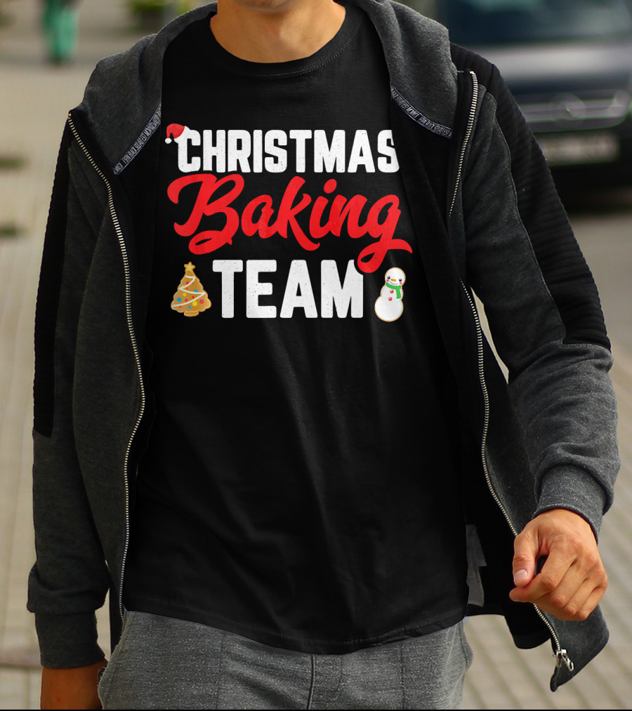 Christmas Baking Team Holiday Cookie Fun Christmas Tree Snowman T-Shirt
