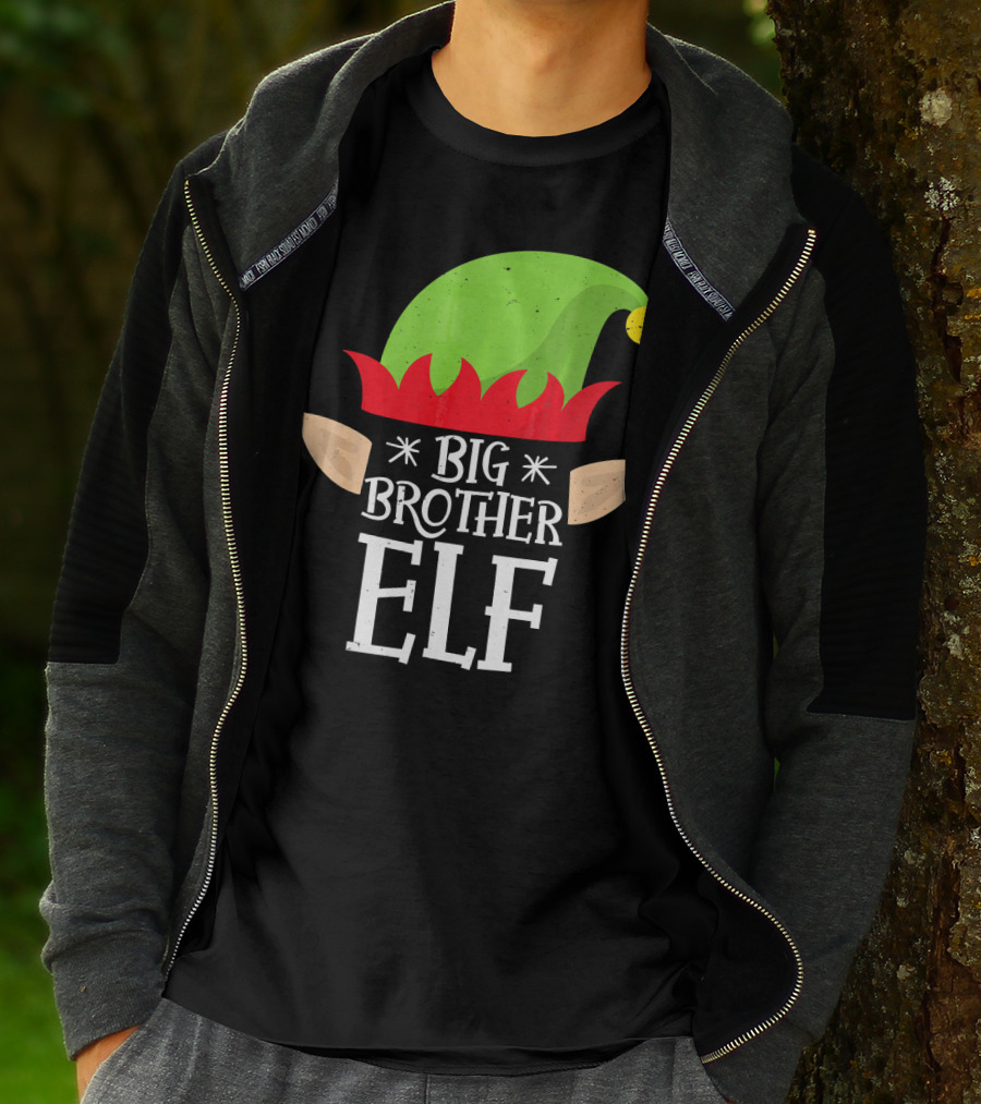 Big Brother Elf Hat Ears Christmas T-Shirt