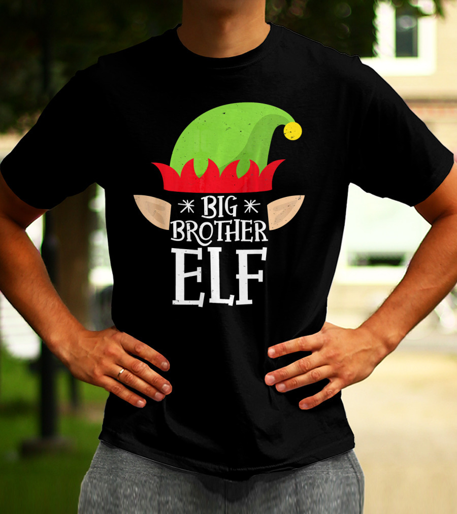 Big Brother Elf Hat Ears Christmas T-Shirt