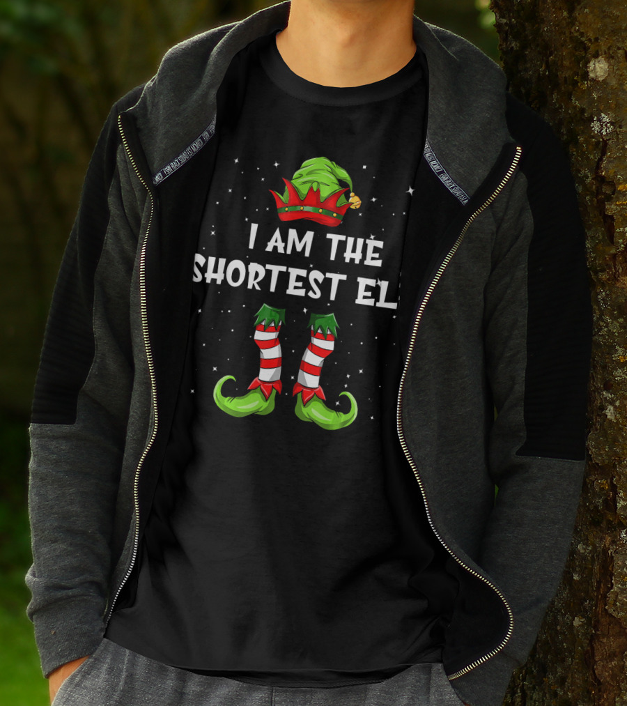 I Am The Shortest Elf Matching Group Chris Festive T-Shirt