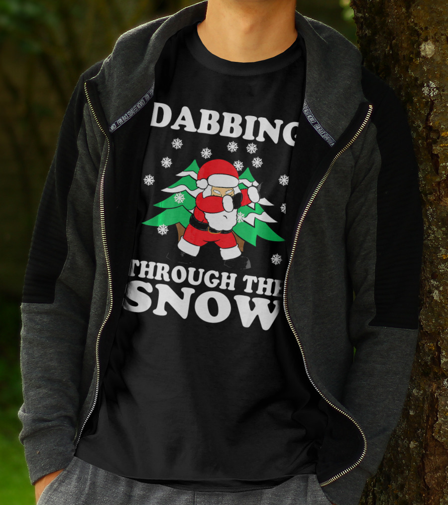 Dabbing Through The Snow Funny Santa Christmas T-Shirt