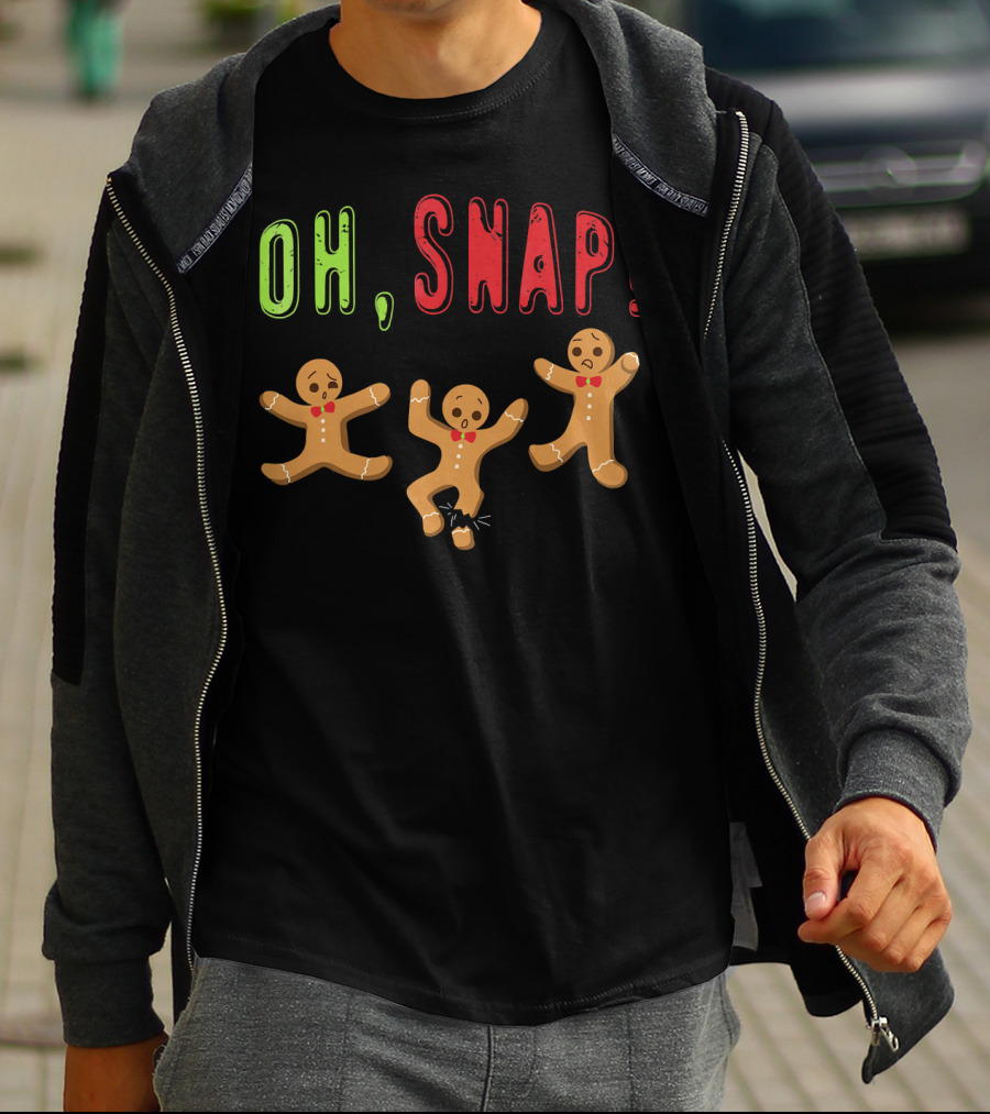 Oh Snap Funny Surprised Gingerbread Trio T-Shirt
