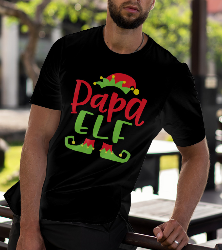 Papa Elf Christmas Match Holiday Humor T-Shirt