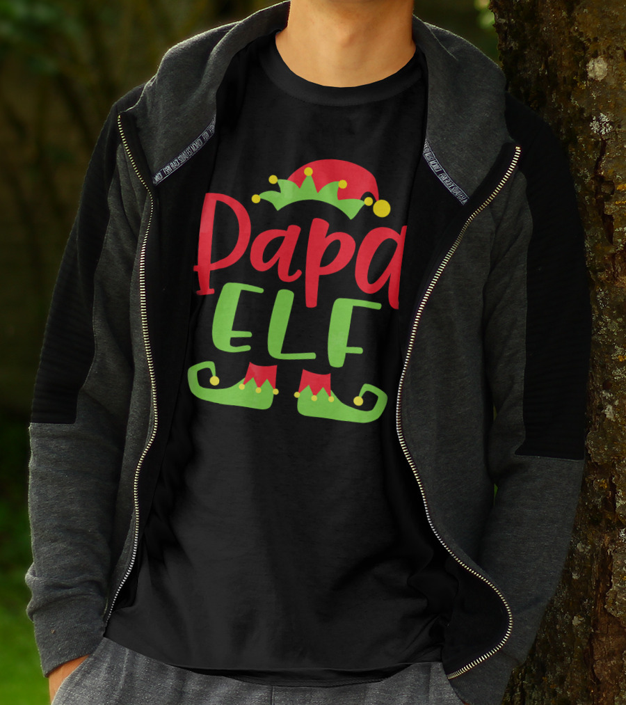 Papa Elf Christmas Match Holiday Humor T-Shirt