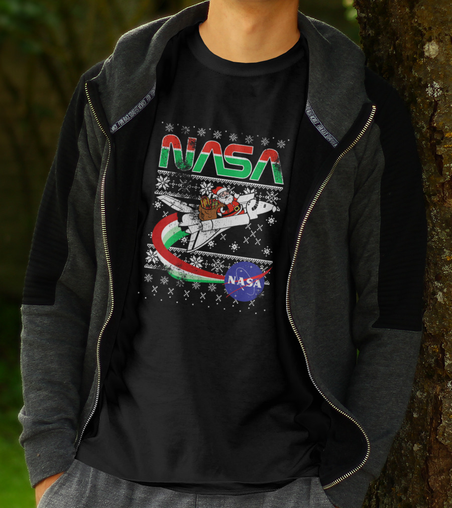 NASA Santa Sleigh Rocket Christmas Extravaganza T-Shirt