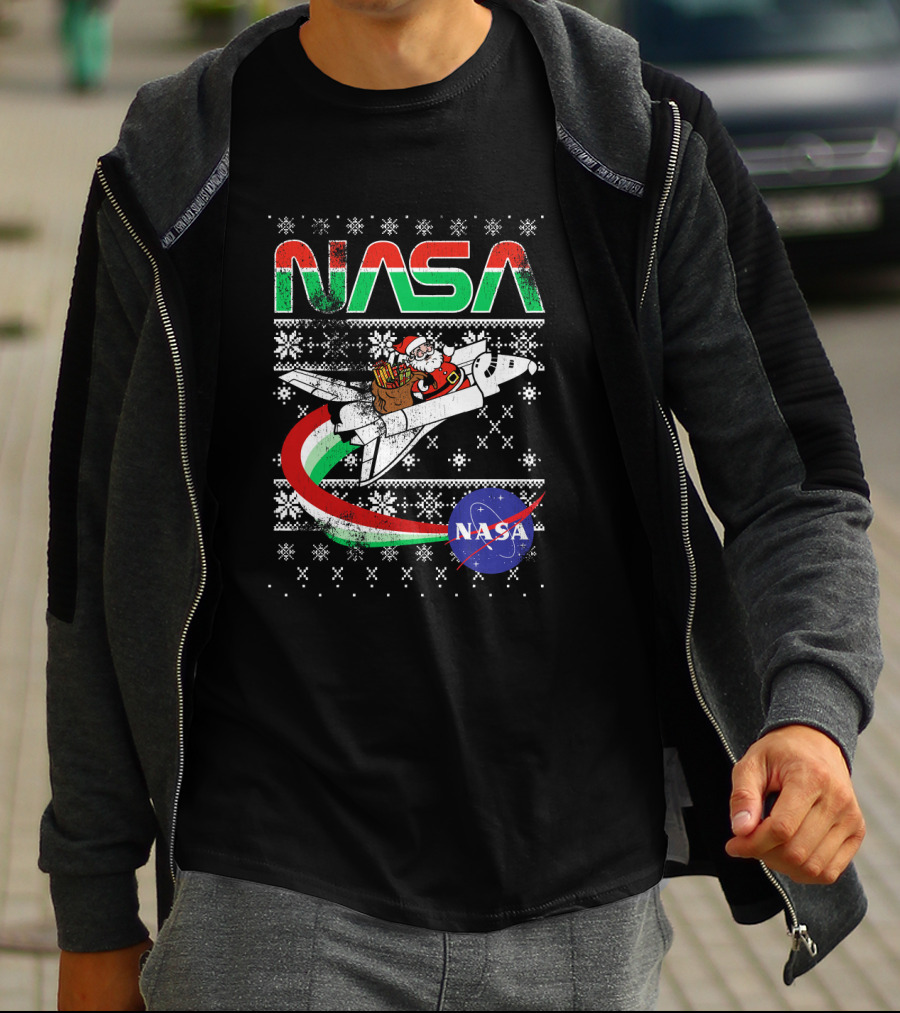 NASA Santa Sleigh Rocket Christmas Extravaganza T-Shirt