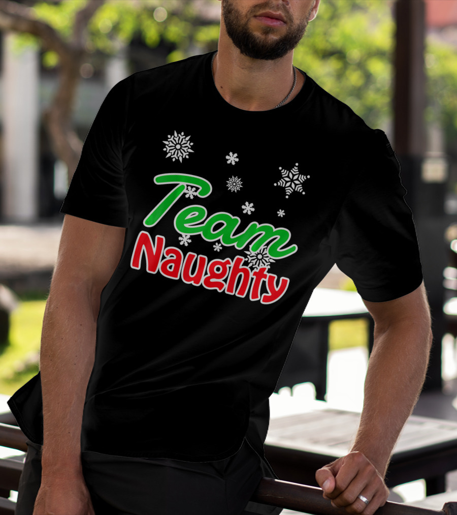 Team Naughty Santa Family Snowflakes T-Shirt
