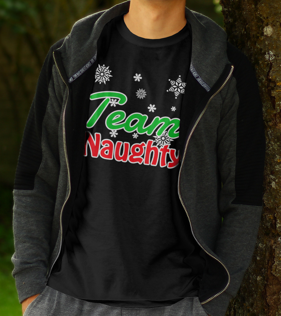 Team Naughty Santa Family Snowflakes T-Shirt